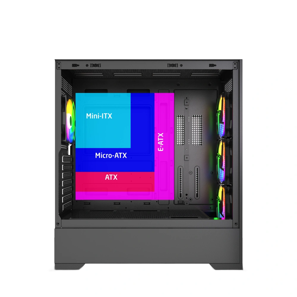 Ant Esports Mid Tower Cabinet (ATX/M-ATX/M-ITX) EVO 360 view 4